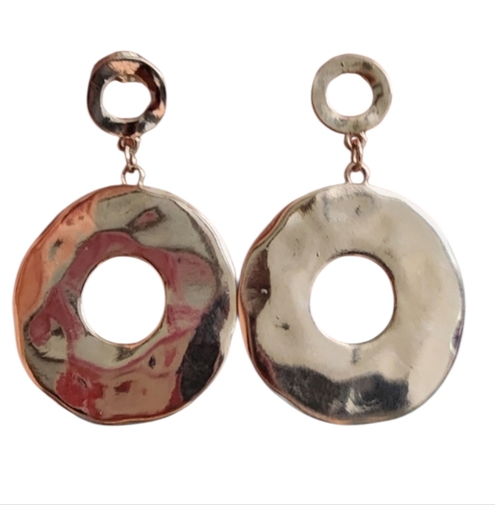Modern Silver Geometric Dangle Earrings